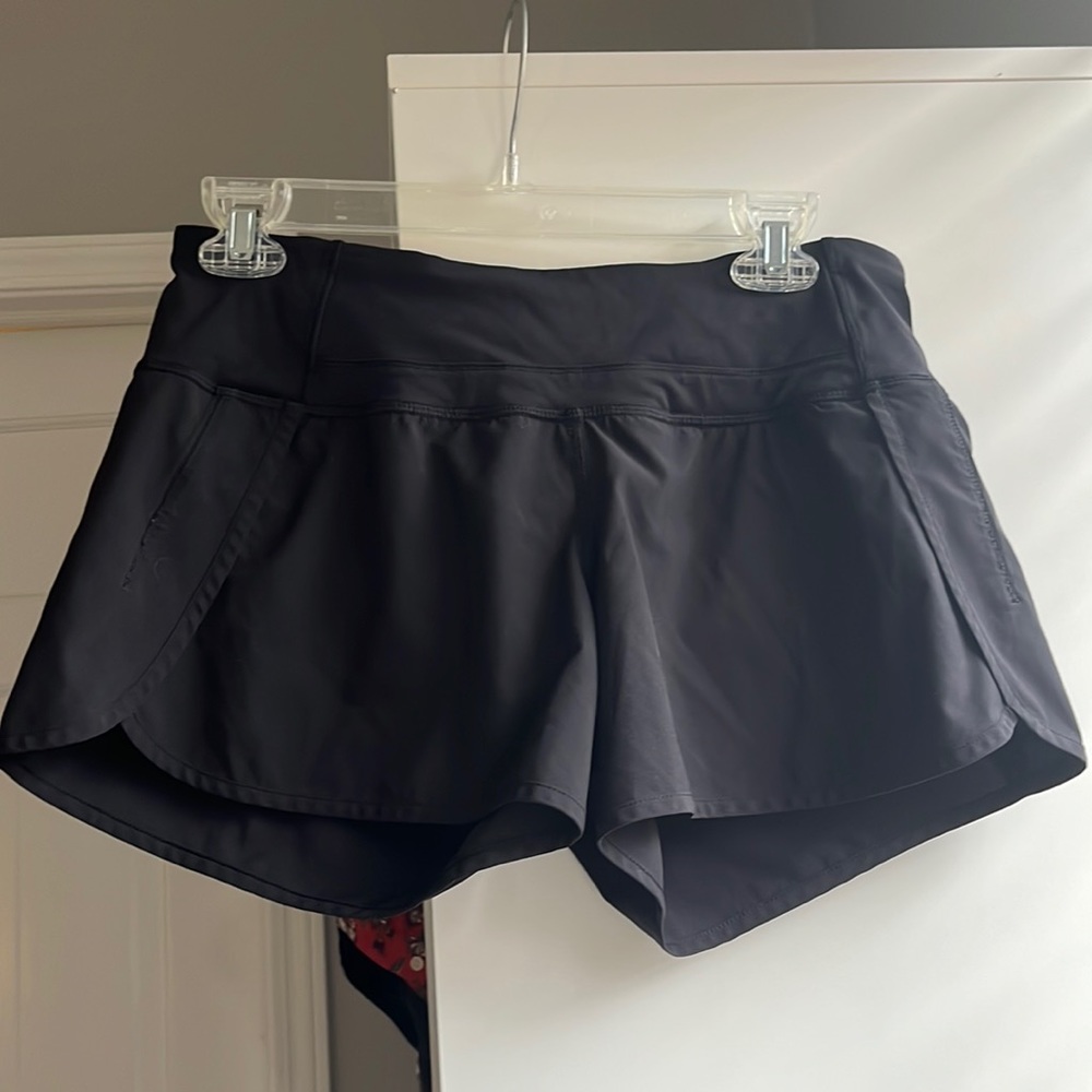 Lululemon black shorts size 6.